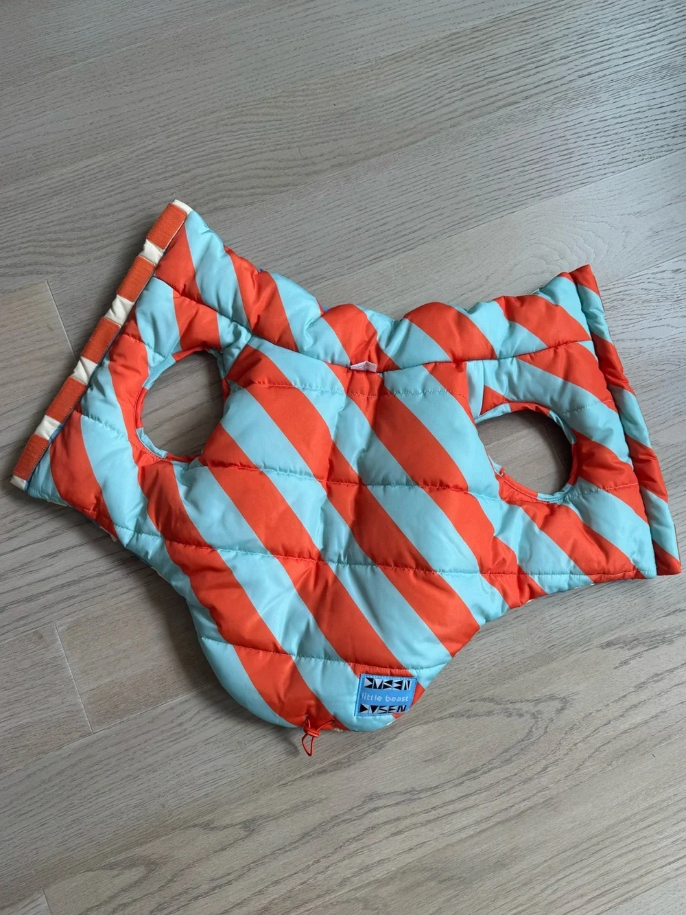 Reversible Blue Puffer Dog Coat by